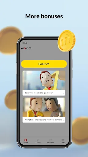 Tangkapan layar maxim — order taxi, food