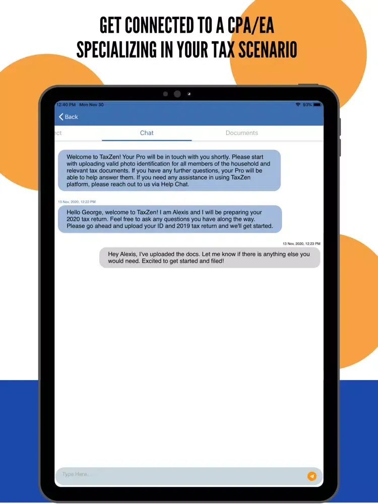 TaxZen - Your 24/7 CPA iPad  Screenshots