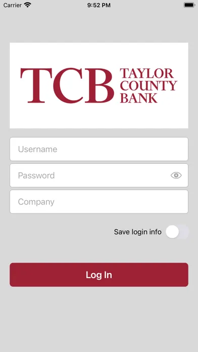 Taylor County Bank mRDC Screenshots