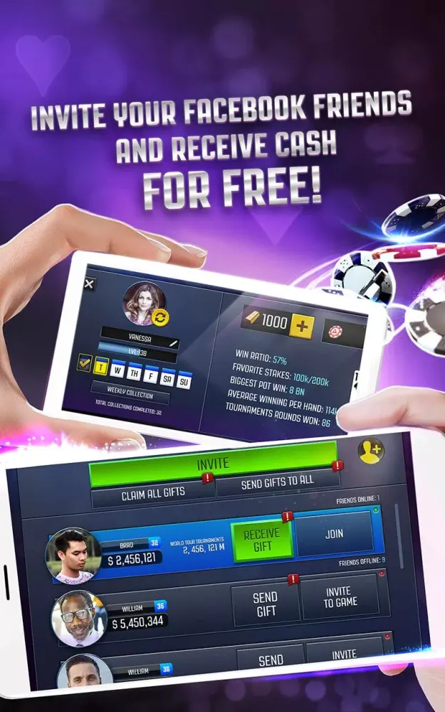 Captures d'écran de Poker Online