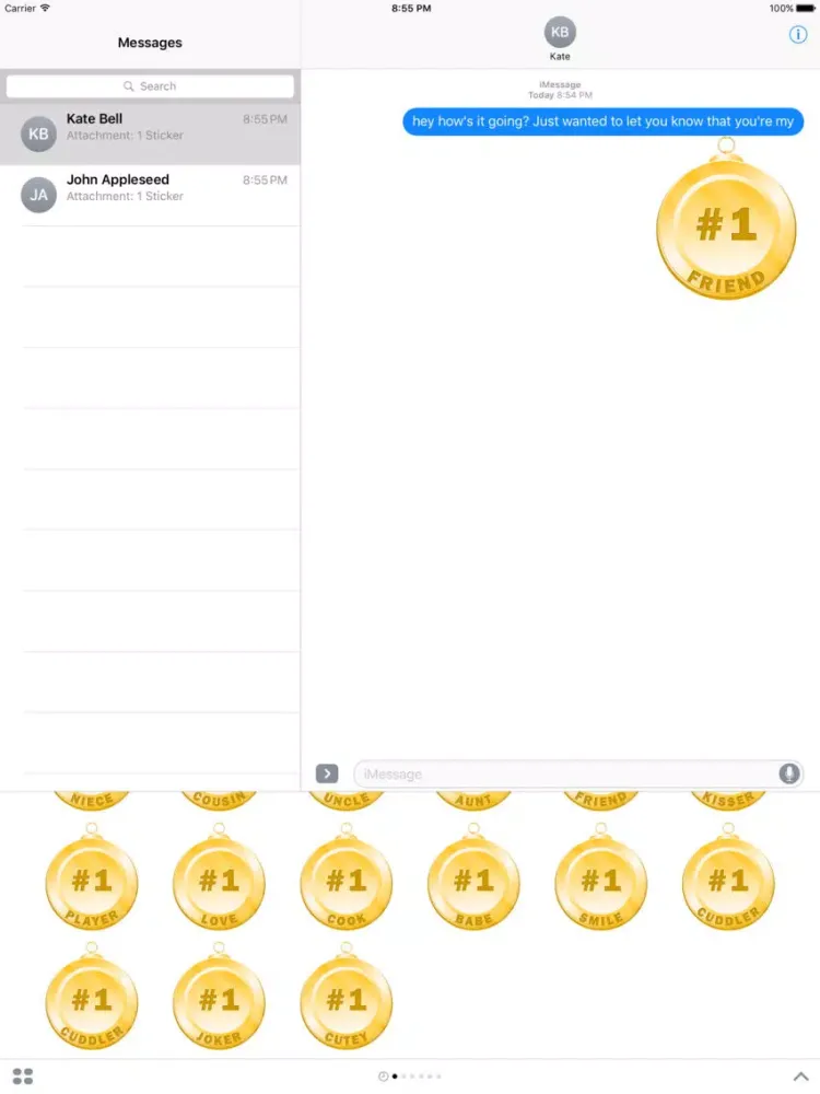 Medals for iMessage iPad  Screenshots
