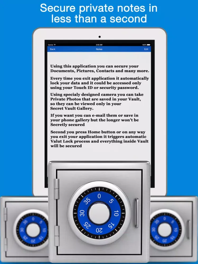 Private Photo & Contacts - Lock Pictures and Notes iPad  Screenshots