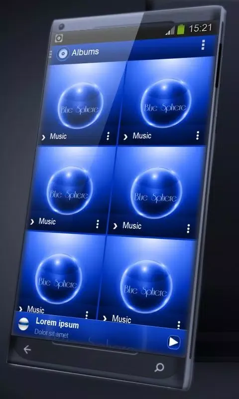 Blue spheres PlayerPro Skin Screenshots