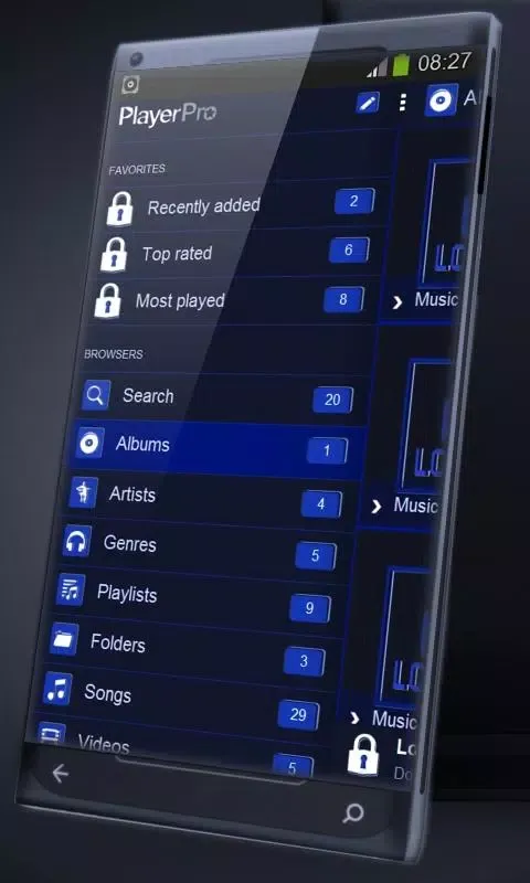 Capturas de tela do Locked PlayerPro Skin