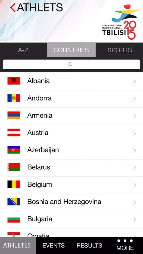 Ảnh chụp màn hình của EYOF Tbilisi 2015