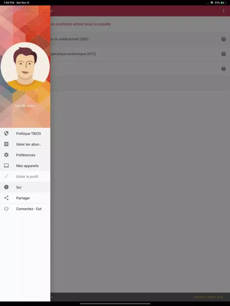 Tangkapan skrin DrugQuery iPad 