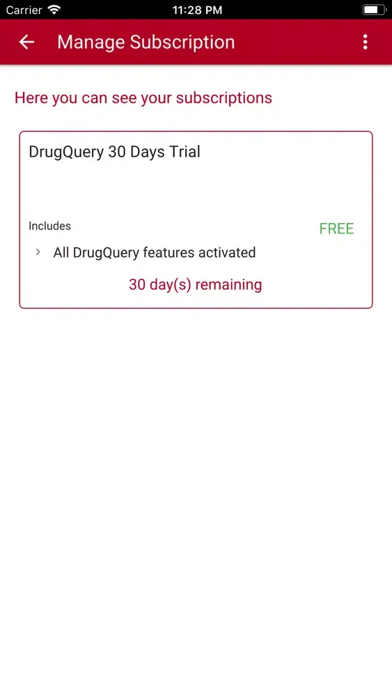 Tangkapan skrin DrugQuery