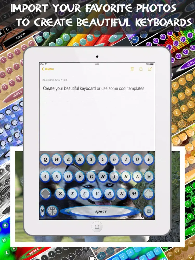 Screenshot di Keyboard Maker - Custom Keyboards Creator allows custom keys, font, backgrounds & photo backgrounds iPad 