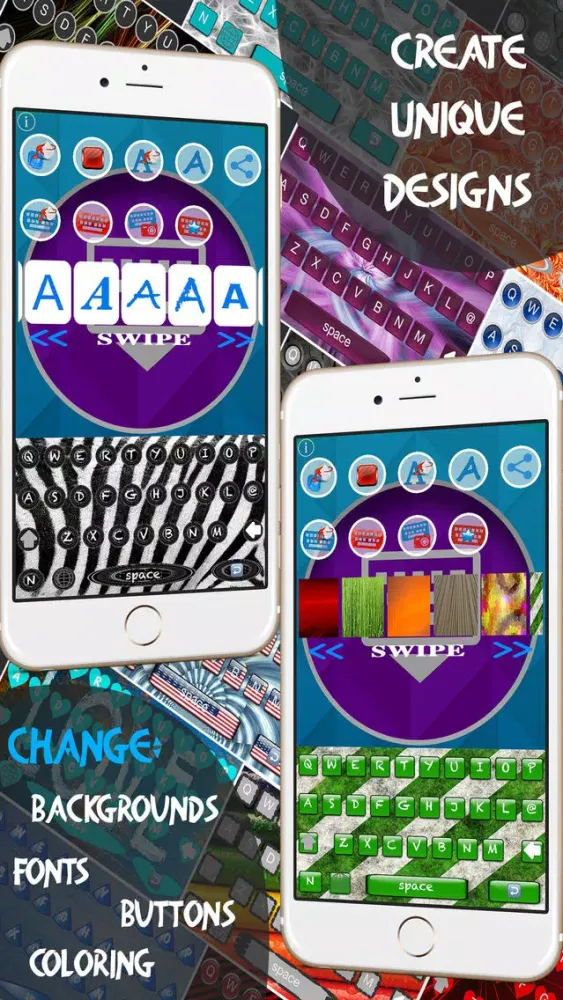Screenshot di Keyboard Maker - Custom Keyboards Creator allows custom keys, font, backgrounds & photo backgrounds
