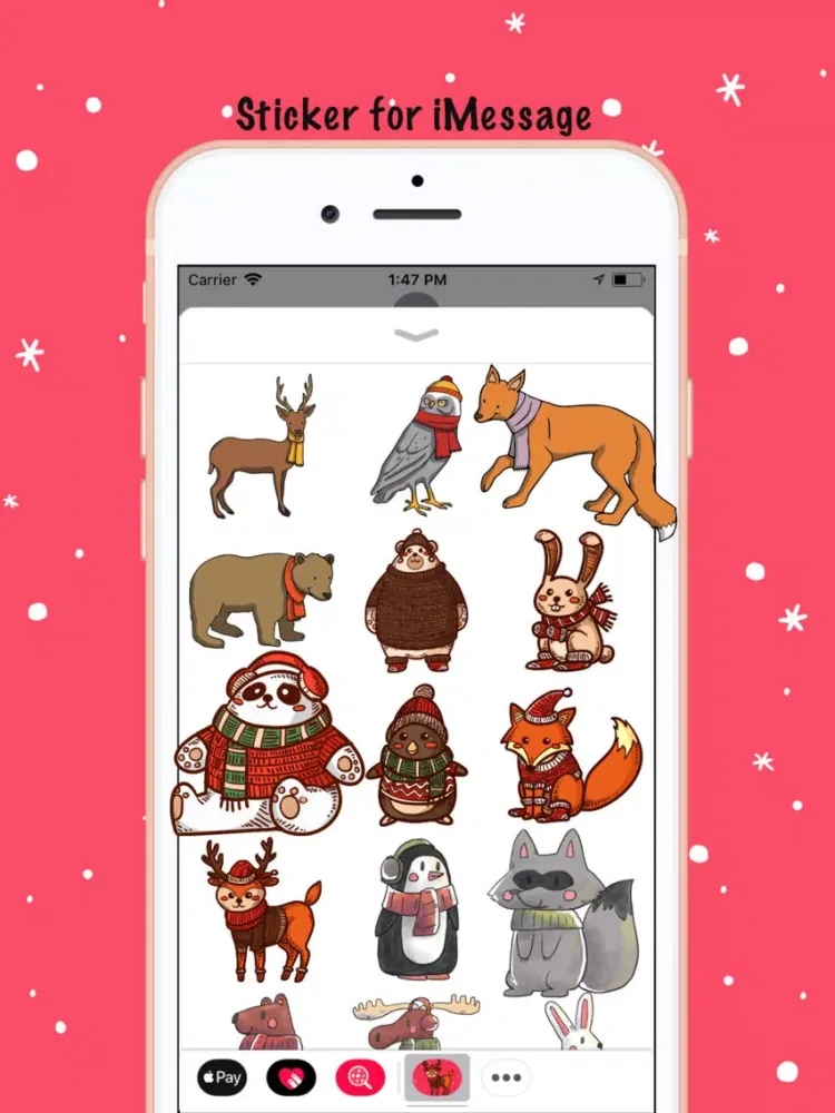 تصاویر AnimalMoji Sticker for Winter iPad 