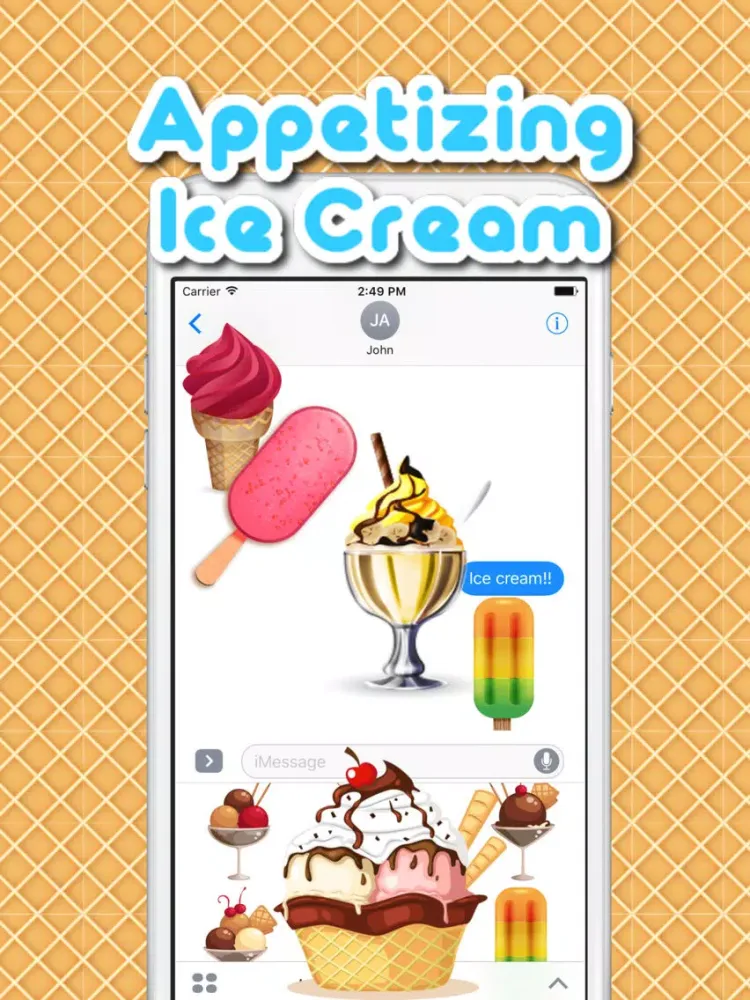 Cocoa Ice Cream Stickers iPad  Screenshots