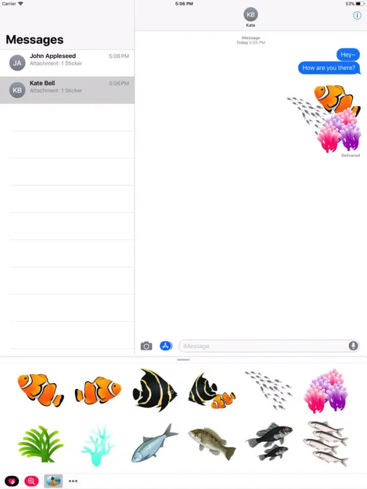 Aquatic Fish Stickers iPad  سکرین شاٹس