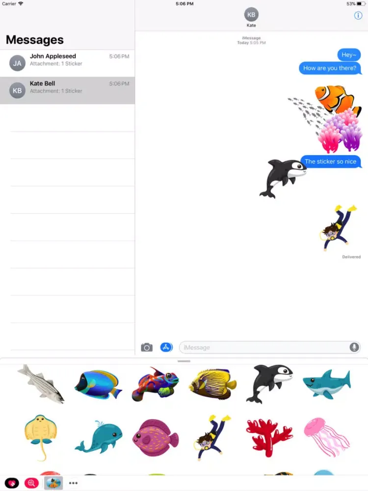 Aquatic Fish Stickers iPad  سکرین شاٹس