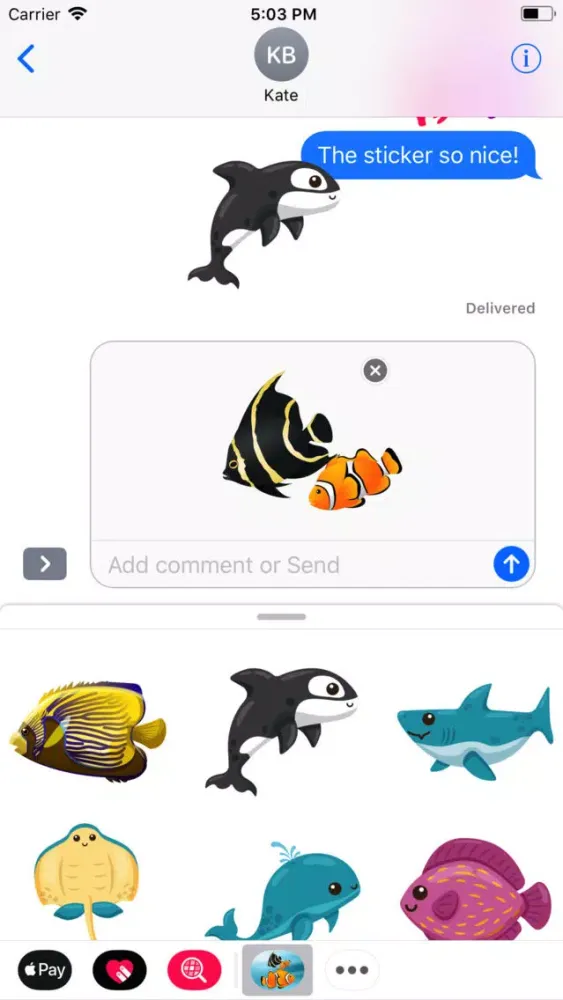 Aquatic Fish Stickers سکرین شاٹس