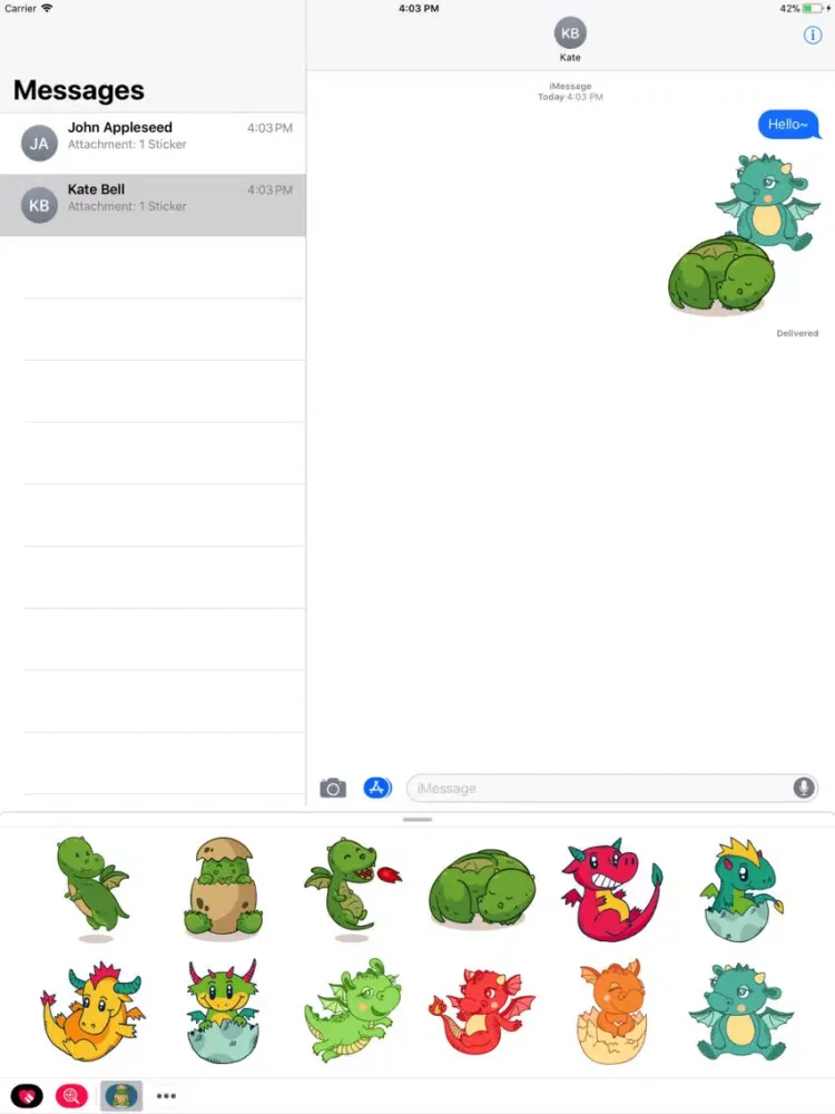 Capturas de pantalla de Baby Dragon Stickers iPad 