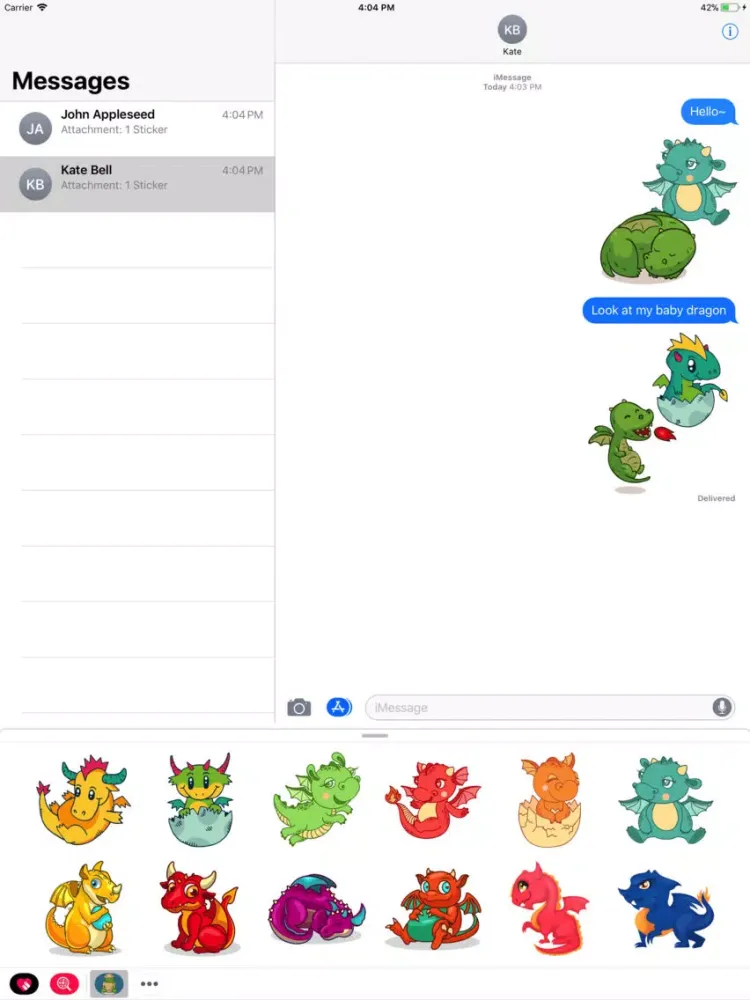 Capturas de pantalla de Baby Dragon Stickers iPad 