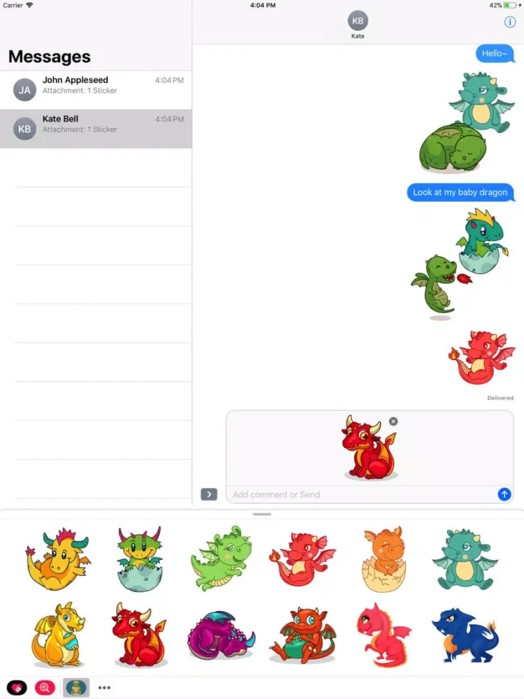 Capturas de pantalla de Baby Dragon Stickers iPad 