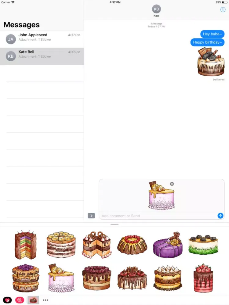 Bakery Cake Stickers iPad 应用截图