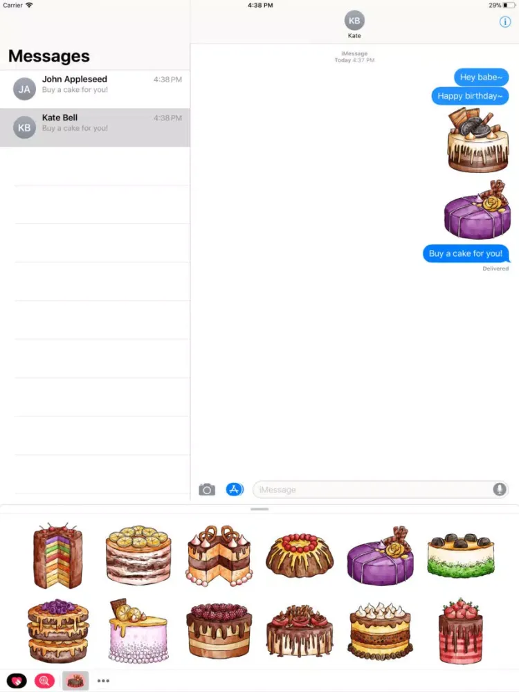 Bakery Cake Stickers iPad 应用截图