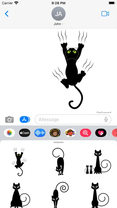 Ảnh chụp màn hình của Black Funny Cat Stickers