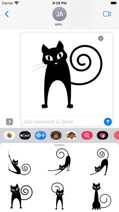 Ảnh chụp màn hình của Black Funny Cat Stickers
