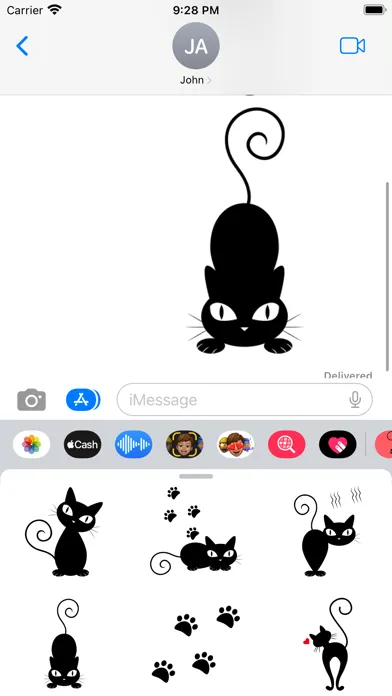 Ảnh chụp màn hình của Black Funny Cat Stickers