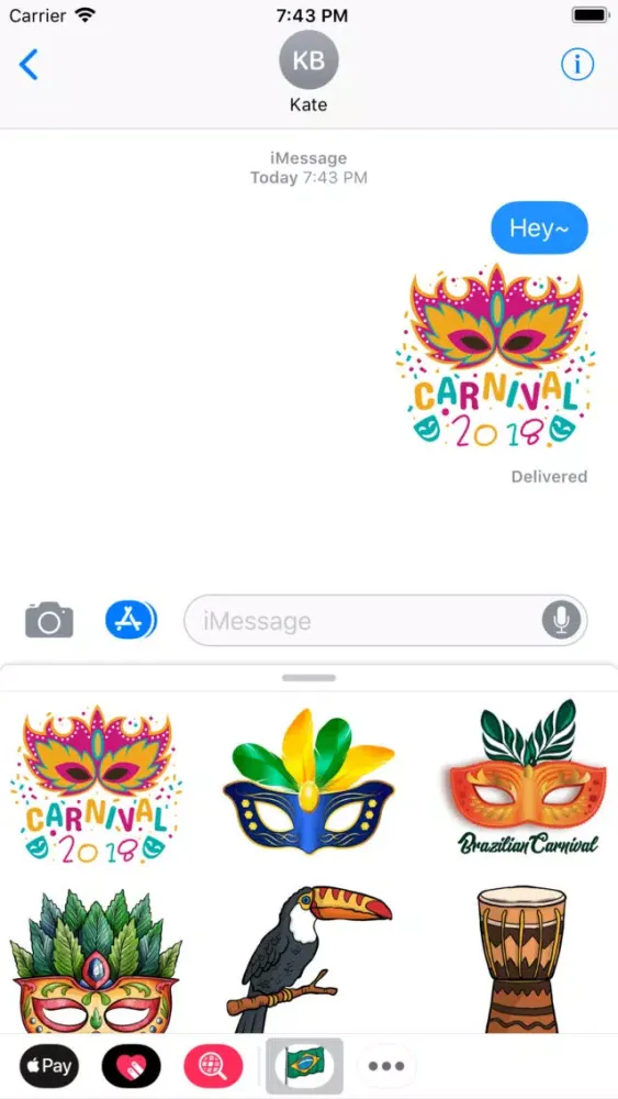Tangkapan layar Brazil Carnival Samba Sticker