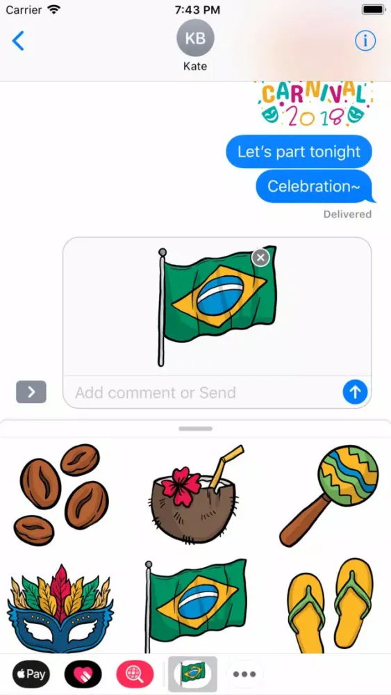 Tangkapan layar Brazil Carnival Samba Sticker