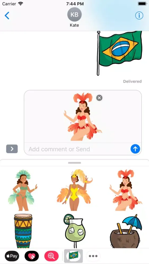 Tangkapan layar Brazil Carnival Samba Sticker