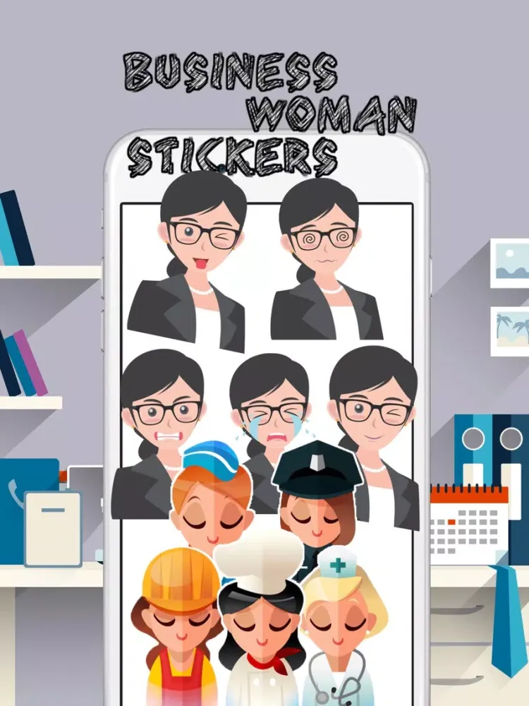 تصاویر Business Lady Stickers iPad 