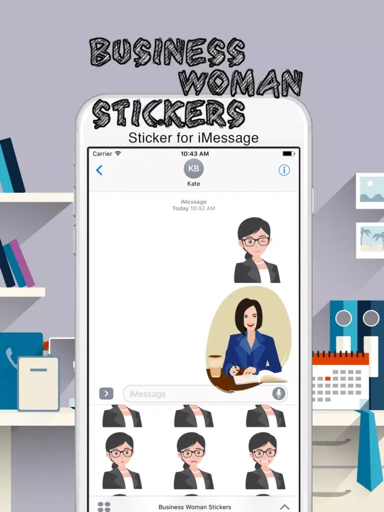 تصاویر Business Lady Stickers iPad 