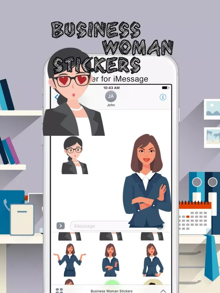 تصاویر Business Lady Stickers iPad 