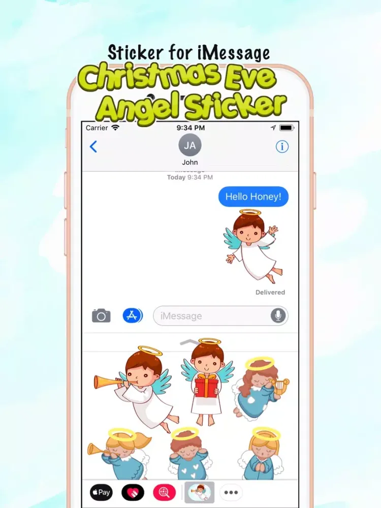 Christmas Eve Angel Sticker iPad 应用截图