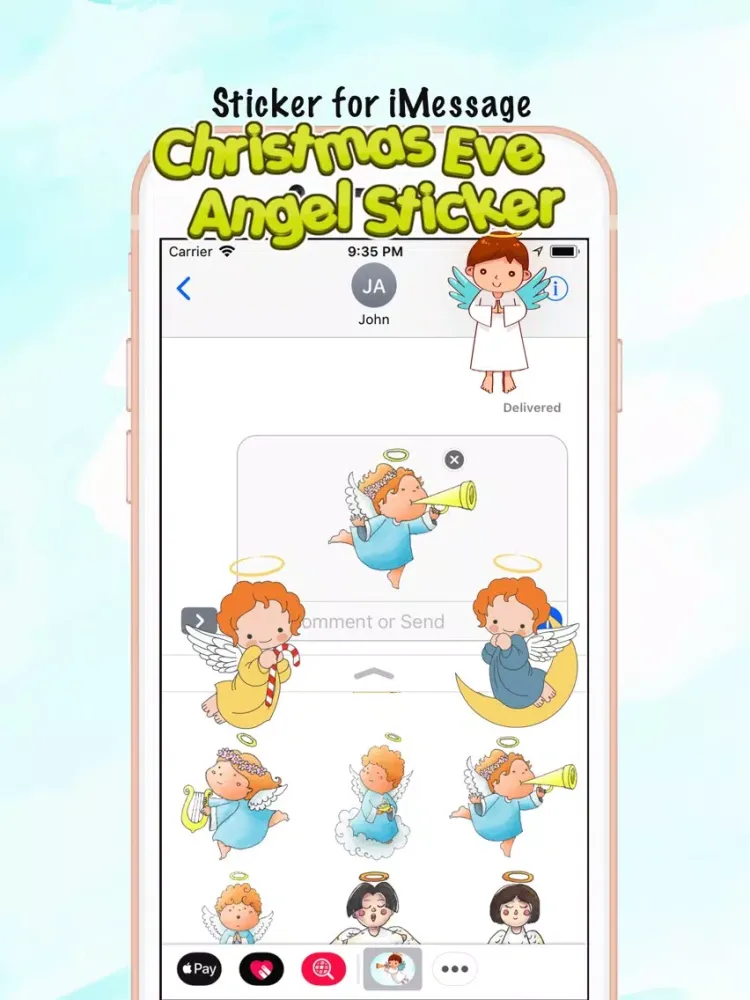 Christmas Eve Angel Sticker iPad 应用截图