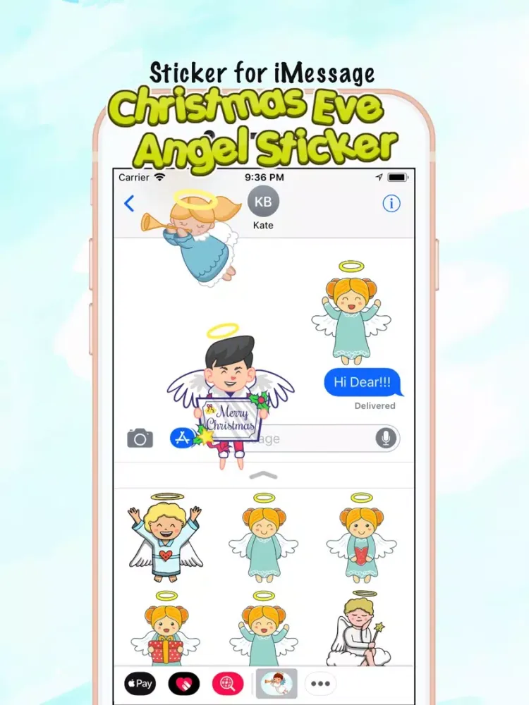 Christmas Eve Angel Sticker iPad 应用截图