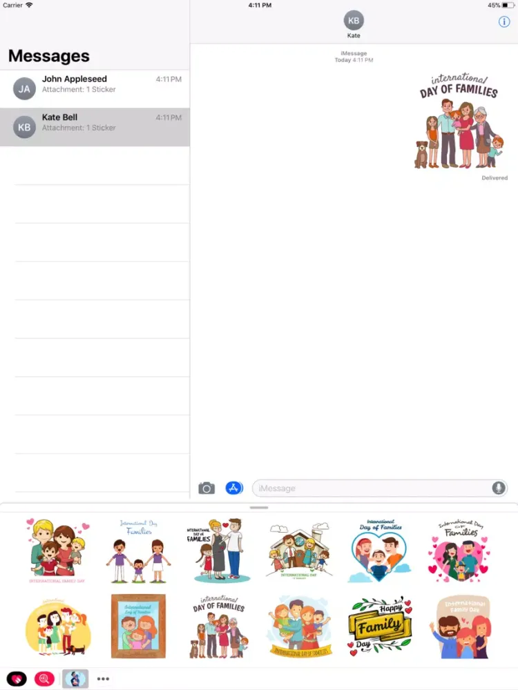 Family Day Together Stickers iPad  スクリーンショット