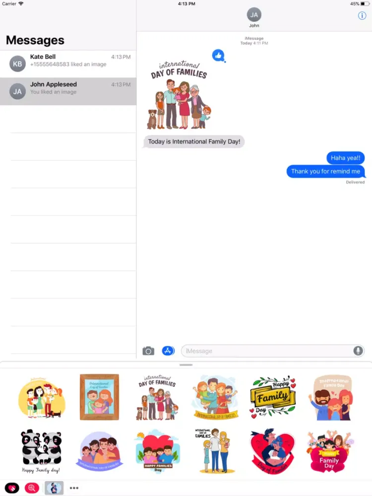 Family Day Together Stickers iPad  スクリーンショット