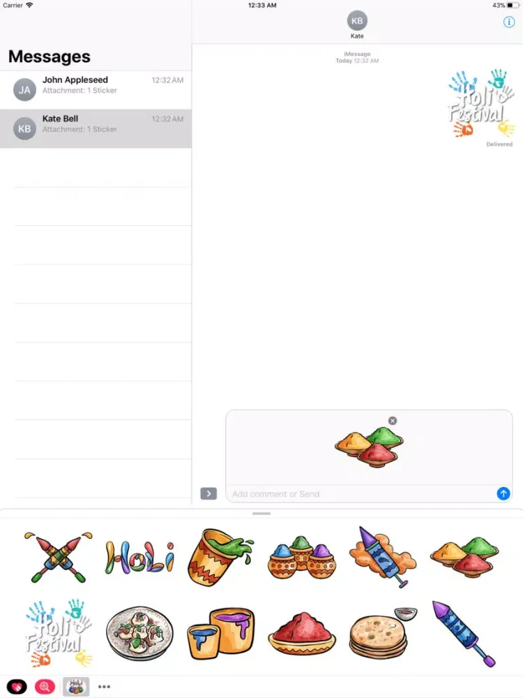 Holi Festival Stickers iPad 应用截图