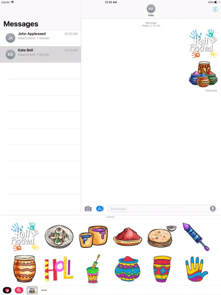 Holi Festival Stickers iPad 应用截图