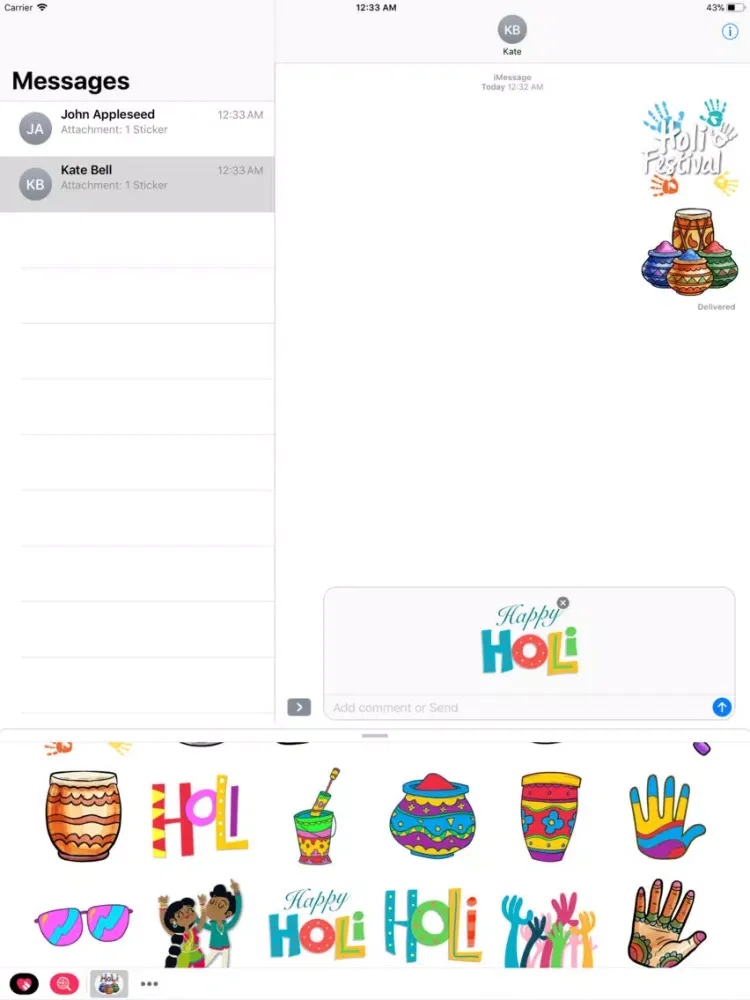 Holi Festival Stickers iPad 应用截图