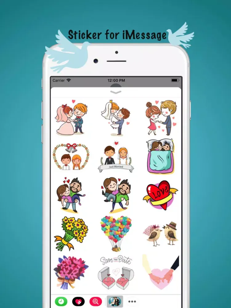 Captures d'écran de Just Married Couple Sticker iPad 