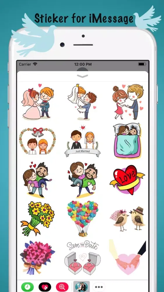 Captures d'écran de Just Married Couple Sticker