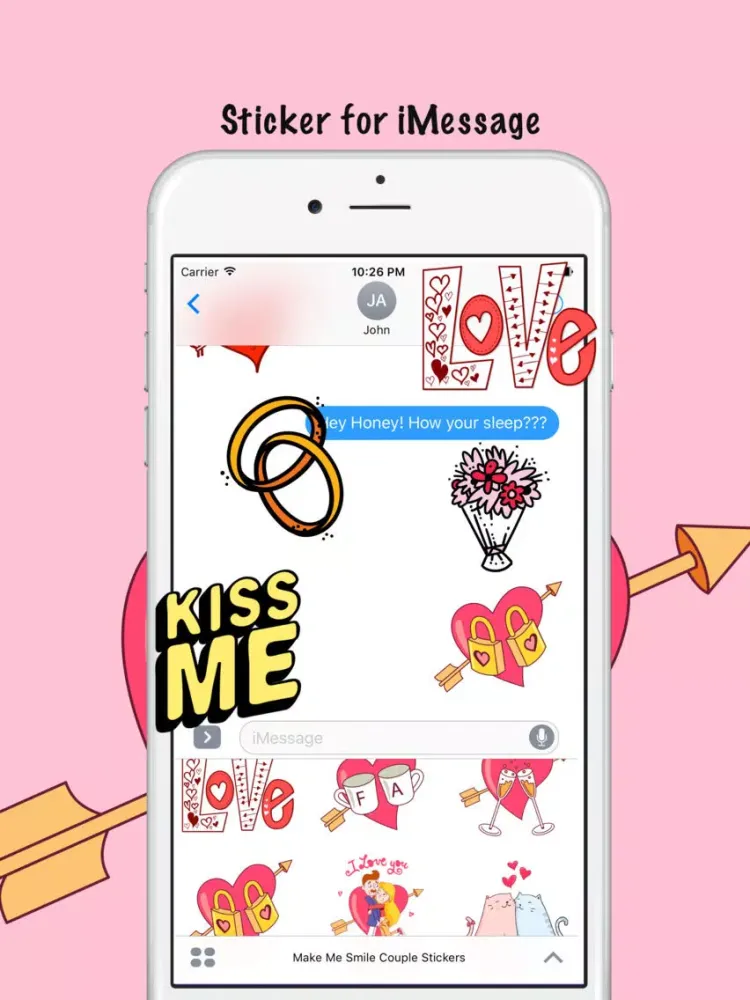 تصاویر Make Me Smile Couple Stickers iPad 