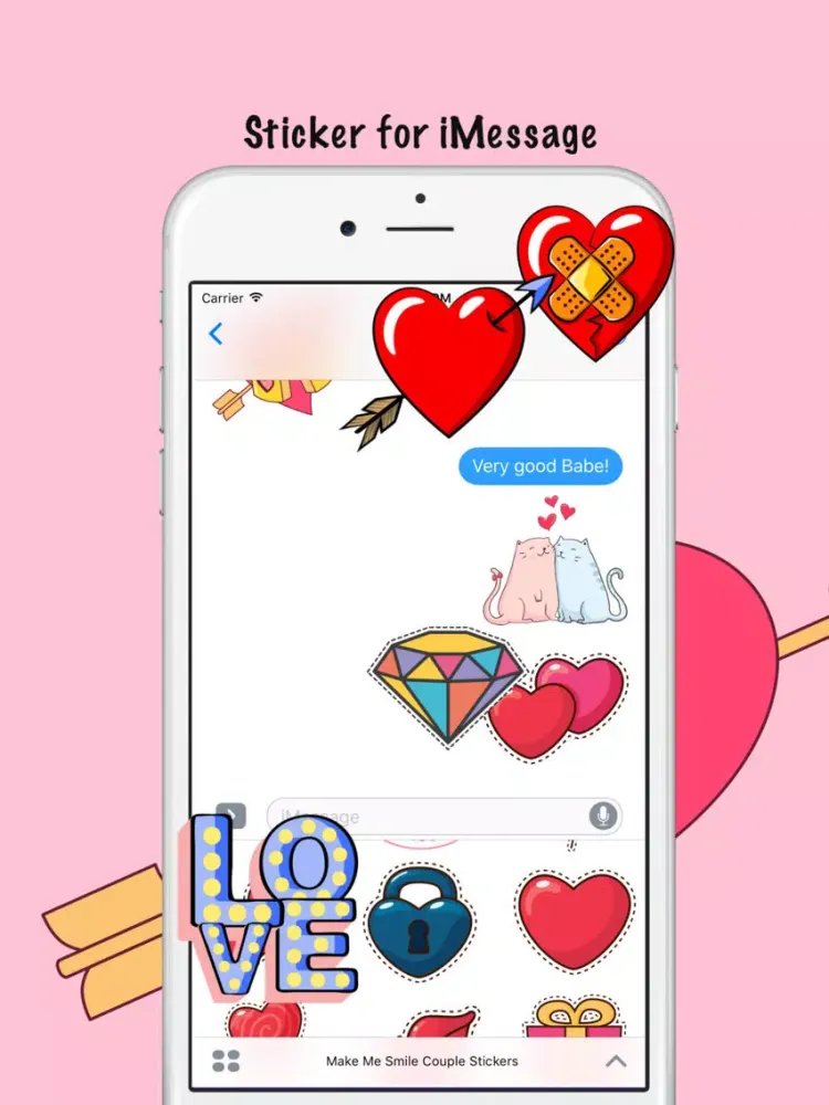 تصاویر Make Me Smile Couple Stickers iPad 