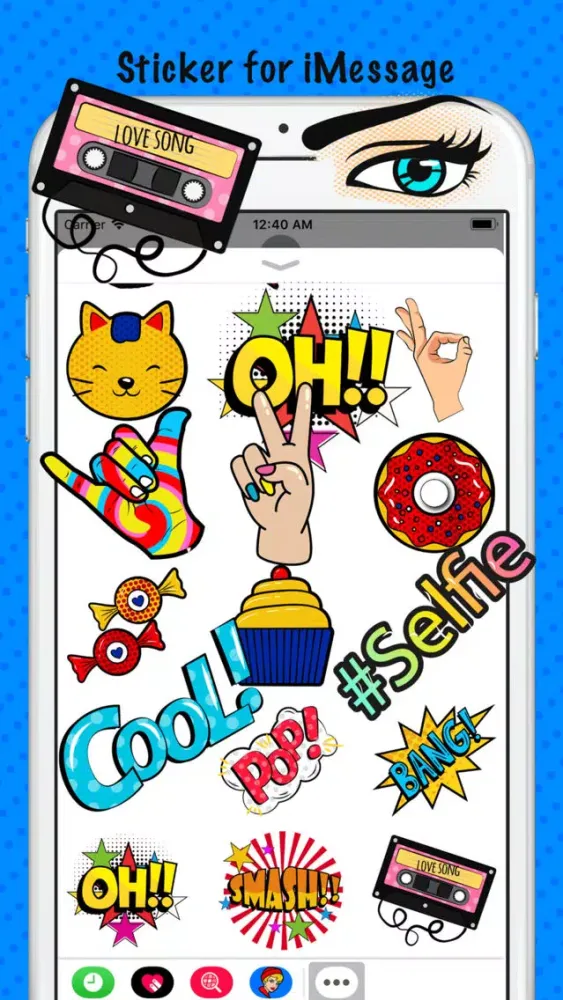 Modern Pop Art Funny Sticker स्क्रीनशॉट