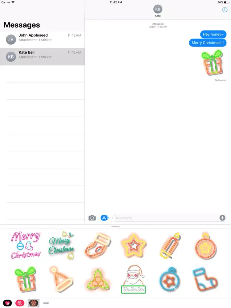 Christmas Lighten Stickers iPad  Screenshots