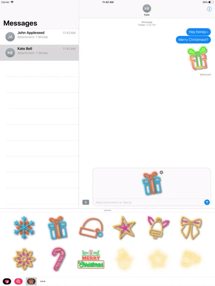 Christmas Lighten Stickers iPad  Screenshots