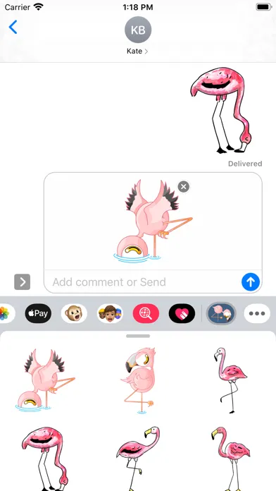 Pink Gentle Flamingo Stickers 스크린샷