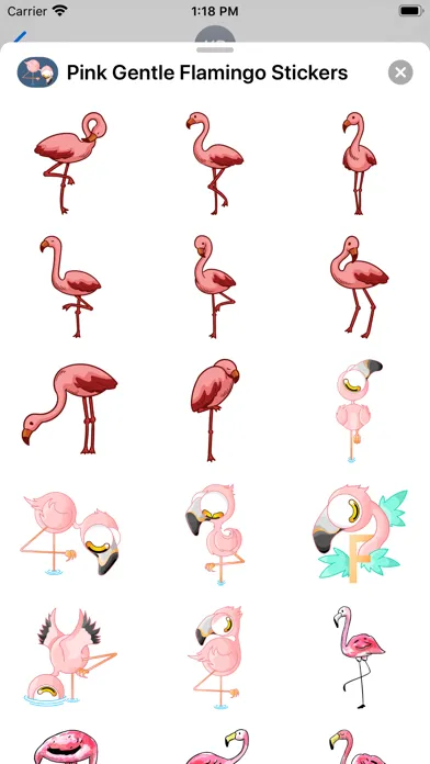 Pink Gentle Flamingo Stickers 스크린샷