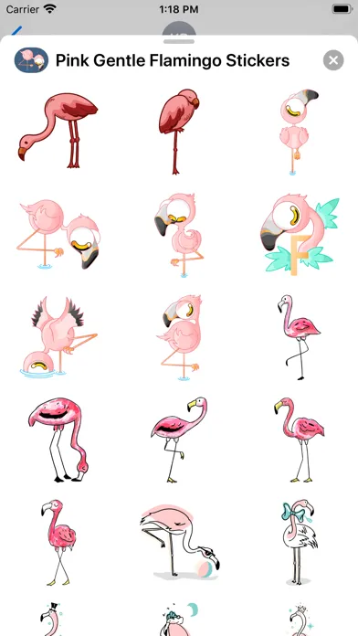 Pink Gentle Flamingo Stickers 스크린샷
